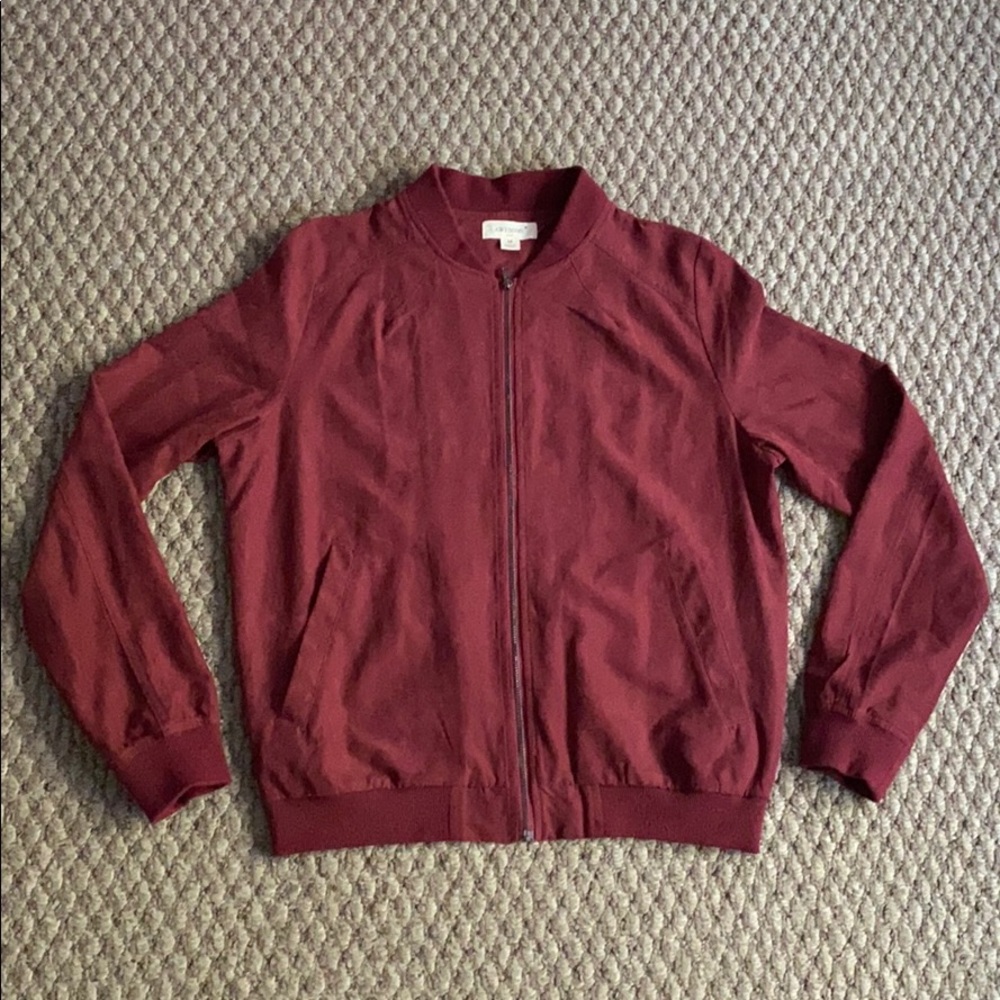 maroon suede bomber jacket